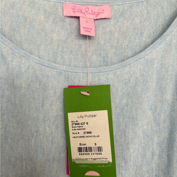 NWT Lilly Pulitzer Elba Sweater Heathered Boho Blue Size Small - Picture 2 of 5